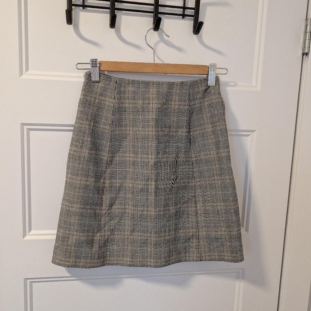 Babaton/Classic Gray Plaid Women's Skirt Sz 00 - Picture 2 of 5